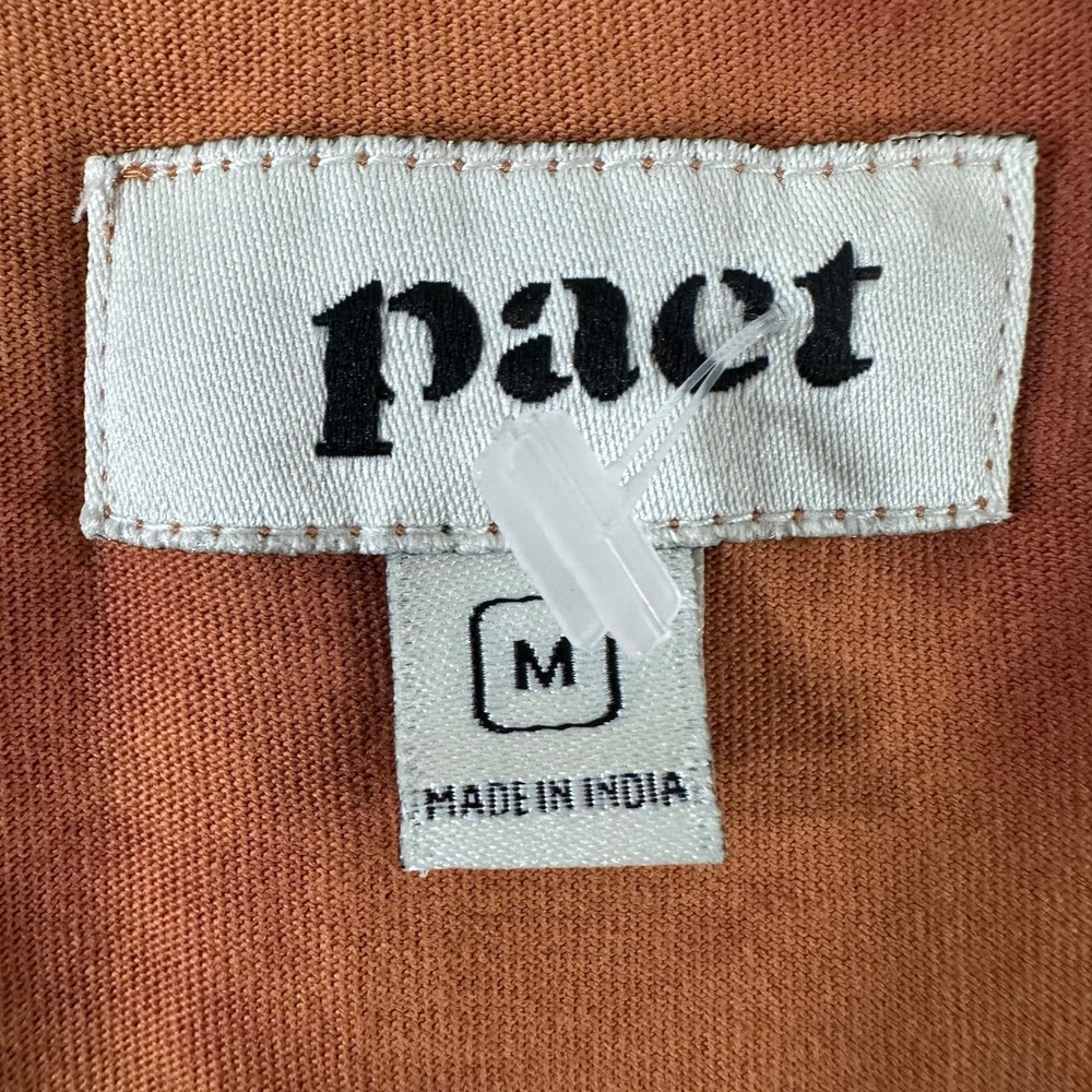 Pact Womens Organic Cotton Tie Dye Scoop Neck Short Sleeve T-Shirt Rust Orange M - Picture 2 of 7